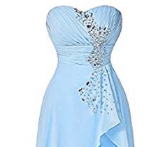baby blue high low dress